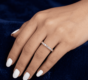 Anillo de Eternidad Clásico con Diamante Cultivado en Laboratorio, Anillo de Oro de 14K, 1.43CT, Corte Brillante Redondo, Anillo de Boda - Product Image 4