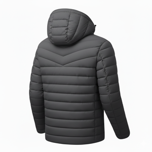 Chaqueta Acolchada con Capucha Premium para Hombre, de Grafito, Lisa, Ligera, Aislante, Cortavientos, Transpirable, Ropa de Invierno de Alta Gama - Product Image 2