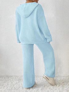 Conjunto de Punto Corto Bordado Informal para Mujer de Talla Grande, Corte Regular, Grosor Moderado para Otoño e Invierno, Cómodo - Product Image 6