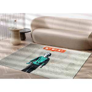 Tapis Nobody Like Me, Tapis imprimé, Tapis Banksy, Tapis Banksy pour enfants, Tapis en chenille - Product Image 1
