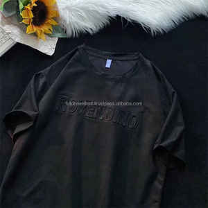 Camiseta de algodón con logotipo estampado en relieve Oem de buena calidad, camisetas personalizadas de gran tamaño con estampado en relieve 3D para hombre - Product Image 6