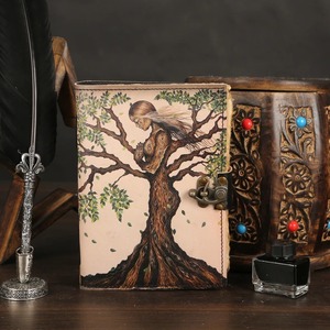 วารสารหนังแนววินเทจทำด้วยมือของแม่โลกทำมือหนังสือเวทมนตร์ที่ว่างเปล่าหนังสือเล่มนี้เป็นของขวัญสำหรับวันแม่หรือวันคริสต์มาส - Product Image 1