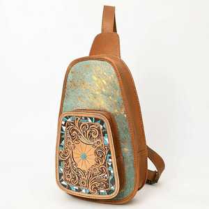 Nouvel arrivage de sac à bandoulière occidental de grande capacité usiné à la main en cuir véritable accent de fourrure pour l'automne-au prix de gros - Product Image 1