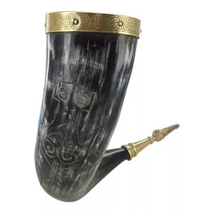 Top vente authentique nordique Viking corne à boire nouvelle conception sculptée bière Tankard nourriture sûre pas de fuites Style Animal - Product Image 3