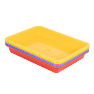 Plateau de cuisine en plastique à rebord haut, rectangulaire, avec bac de récupération des liquides, organisateur de rangement pour restaurant et maison - Product Image 1