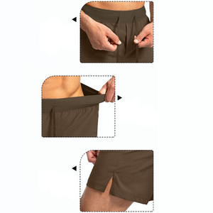 Pantalones cortos informales de alta calidad para hombre con logotipo personalizado Patrón sólido ligero Teñido liso-¡Nueva llegada! - Product Image 3