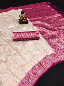 Nouvel arrivage Dernière tenue de créateur Haute sur demande Kanjivaram Saree en soie avec travail à la main de qualité supérieure Exportateur de mode femme à vendre - Product Image 4