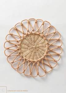 Nouveaux Designs Rotin Fleur Tenture Murale Décor Pour Salon Décor Fabriqué À La Main OEM En Gros Décoration De La Maison du Vietnam - Product Image 4