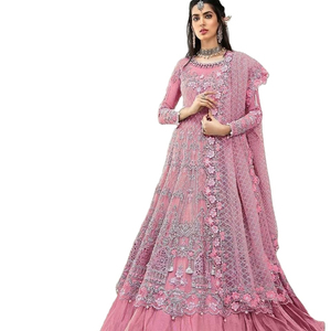 Ensemble Kurti Femme Indien - Anarkali Kurta Avec Dupatta - 100% Rayonne - Lavage Main