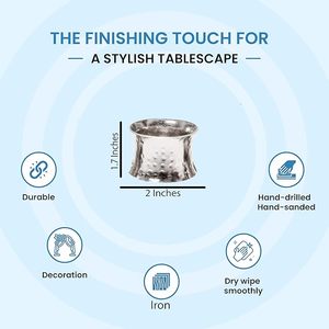 <b>Indian</b> Exclusive Napkin <b>Rings</b> for Weddings Parties Christmas Table Decor With Wood Iron Featuring Paper Polyethylene Napkins - Product Image 2