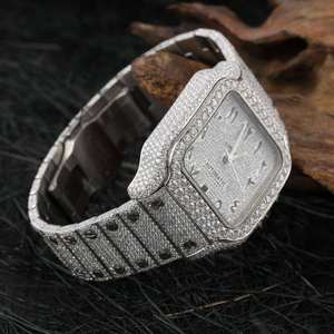 Bijoux tendance hip hop glacés moissanite diamant VVS moissanite montres pour hommes fournisseur indien prix de gros usine - Product Image 5