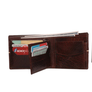 Adora Portefeuilles Unisexe en Cuir Véritable Marron de Haute Qualité Durable Personnalisable - Product Image 1