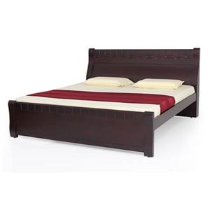 Cama de madera de alta calidad Color marrón oscuro hecha por Aqma Furniture Custom para apartamento Hotel Villa - Product Image 3