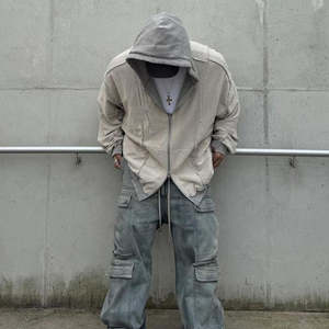 เสื้อสวมหัวผ้าฟลีซซักแบบสวมหัวโอเวอร์ไซส์ผ้าคอตตอนโอเวอร์ไซส์พิมพ์ลายปักโลโก้ออกแบบได้ตามต้องการ - Product Image 1