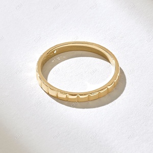 Banda DE BODA minimalista de diamante Natural genuino, anillo de compromiso de oro sólido Vintage, banda fina a juego para novia delicada para ella - Product Image 1
