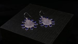 Everyday Wear Bijoux en argent sterling 925 plaqué or Boucle d'oreille en pierre de lune arc-en-ciel blanc Kyanite Gemstone - Product Image 2