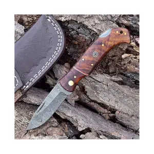 Hot Selling Full Damascus Steel Folding Knife Wholesale for Outdoor Working Factory Direct Supply Online Sale