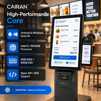 Système de point de vente Cairan, kiosque de commande et de paiement Android 21,5 pouces, imprimante thermique 80 mm, scanner 2D, lecteur NFC sous l'écran, SDK