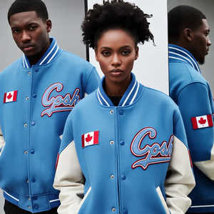 Chaqueta universitaria de invierno de estilo callejero con parches totalmente bordados personalizados para hombres/mujeres - Product Image 3