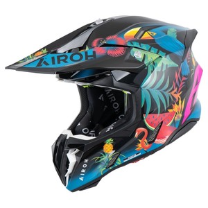 Casque de moto Airoh Twist 3 Amazonia en fibre de carbone, finition brillante, unisexe, style course classique, visière taille XS/S, état neuf - Product Image 2