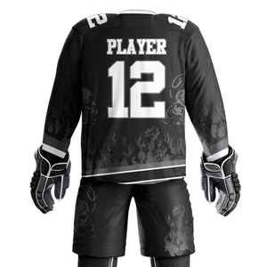 Tenue de hockey personnalisée de haute qualité, matière polyester performante, panneaux respirants et design professionnel élégant - Product Image 2