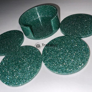 Posavasos de Resina Hechos a Mano de Lujo, 4x4 Pulgadas, Cuadrados, Colores y Logotipo Personalizables, Juego para Hogar, Bodas y Eventos - Tradebyd - Product Image 1