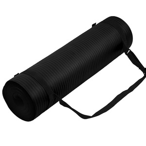 Esterillas de Yoga de Color negro con correas, esterilla de práctica de ejercicio de entrenamiento de Yoga personalizada, esterillas de Yoga de Fitness lavables de secado rápido de alta calidad - Product Image 1