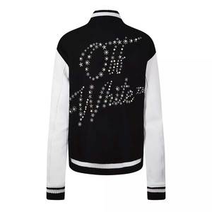 Chaqueta universitaria recortada personalizada para mujer, chaqueta con letras de escuela secundaria estilo béisbol, fabricación de chaqueta Bomber corta para mujer OEM ODM - Product Image 2