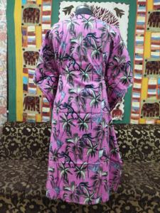 Handmade Cotton Pink <b>Kaftan</b> Maxi <b>Dress</b> for <b>Women</b> V-neck Loose Fit Breathable Natural Waistline Plus Size Beachwear Bridesmaid - Product Image 3