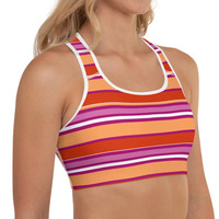 Soutien-gorge de sport Y-line respirant à séchage rapide en 100 % nylon, grande taille, couleurs discrètes du drapeau de la fierté lesbienne, idéal pour l'activewear esthétique