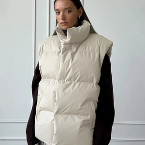 Veste d'hiver matelassée unisexe en toile avec logo personnalisé pour hommes et femmes - Veste rembourrée respirante coupe-vent pour l'extérieur - Product Image 6