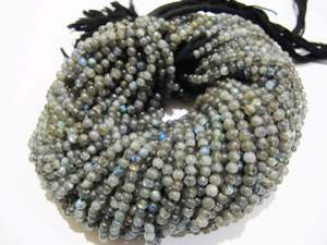 Cuentas lisas redondas de labradorita genuina natural de 4mm, hebra de 13 pulgadas de largo, cuentas lisas de arcoíris negro con forma de bola de 4mm - Product Image 3