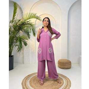 Kurti Moderno de Rayón Hecho a Mano de Secado Rápido para Mujer, para Bodas, Fiestas y Celebraciones Étnicas, en 9 Colores - Product Image 1