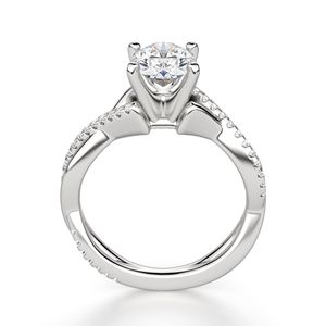 Oval Cut Twisted Engagement <b>Ring</b> for Women's - Product Image 2