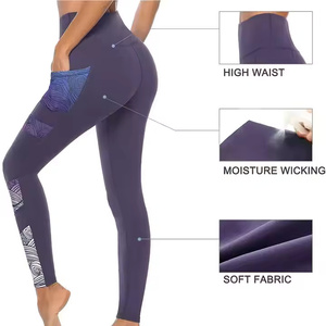 Leggings de yoga de gymnastique 100% coton sur mesure pour femmes pantalon de fitness taille haute avec style de pantalon taille élastique - Product Image 5