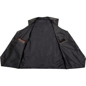 Chaleco de moto de cuero genuino para hombre de nuevo estilo 2025, chaleco de motorista hecho a medida de alta calidad con cierre a presión para montar en invierno - Product Image 3