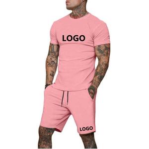 T-shirt surdimensionné pour hommes de haute qualité en gros de logo personnalisé de broderie ensemble de short de jogging grande taille extensible 2 pièces d'été - Product Image 5