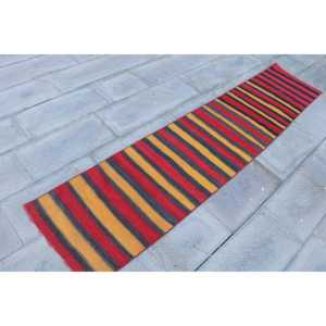 Vintage 1.8x8.2 ft Rug, Turkish <b>Runner</b> Rug, <b>Red</b> Oriental Rug - Product Image 3