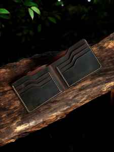 Elegant Handmade Genuine Leather Bi-Fold <b>Wallet</b> <b>Slim</b> RFID Blocking Purse with Custom Logo Open Short Foldable BFW-0125 - Product Image 3