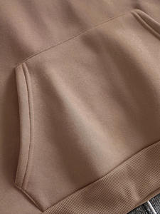 Sweat à capuche en molleton surdimensionné 100% coton avec logo brodé personnalisé pour hommes, saison hivernale, haute qualité - Product Image 5