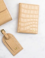 Juego de Etiquetas para Pasaporte y Equipaje Personalizables de Cuero Genuino Ecológico - Regalo de Lujo, Suave y Elegante para Ella y Él LPT-0025