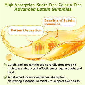 Vitadiscovery özel şekersiz 25mg Lutein Gummies yetişkinler iç<span class=keywords><strong>in</strong></span> Zeaxanthin Vegan vitaminleri Gummies genel gözler sağlık desteği - Product Image 4