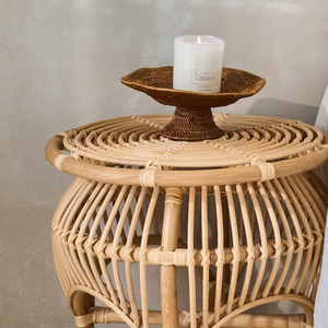 โต๊ะหวายสานมือข้างโต๊ะทรงกลมโต๊ะข้างเตียงสไตล์โบฮีเมียนโต๊ะขนาดเล็กเฟอร์นิเจอร์ห้องนั่งเล่น - Product Image 3