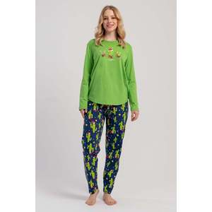 KADIN P.SUPREM O YAKA UZUN KOL ETEGI OVAL PIJAMA TAKIM - สีน้ำเงินเข้ม - สีน้ำเงินเข้ม - Product Image 1
