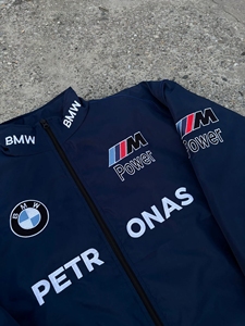 Chaqueta de carreras F1 Vintage de alta calidad, unisex, de poliéster suave, de nailon, con cuello levantado, con cierre de cremallera para motocicleta de invierno - Product Image 2