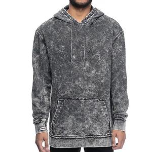 Sweat-shirts à capuche unis pour hommes, effet délavé - Logo personnalisé, en molleton, zippés, streetwear d'hiver - Product Image 2