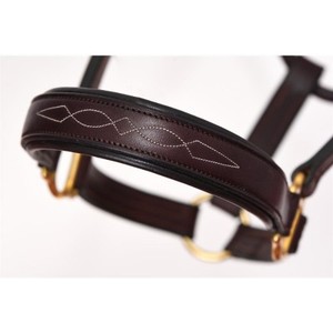 Mayorista Fabrica Equino Calidad Premium Tambor Marrón Teñido Cuero Caballo Trenzado Estable Halter Fancy Stitched English Saddle - Product Image 4