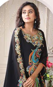 Caftán Marroquí 2024, Vestido Largo de Gasa Estilo Dubai, Vestidos de Mujer con Lentejuelas, Cristal, Bordado Natural y Cinta Dorada - Product Image 2