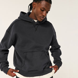 Sudadera con capucha para hombre, estilo casual, de invierno, resistente, con apliques, hombros caídos, de algodón, con estampado de burbujas, forro polar, venta al por mayor, OEM, personalizada - Product Image 1