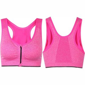 Vente en gros de vêtements de course à séchage rapide pour femmes haut à bretelles Gym Fitness Yoga soutien-gorge femmes croix dans le dos fermeture éclair soutien-gorge de sport - Product Image 3